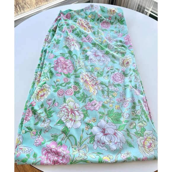 Vintage 1970s sheet, fitted/bottom bedsheet, roses, peonies, pastel, twin size - Picture 7 of 10